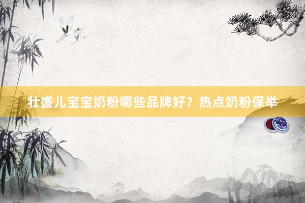 壮盛儿宝宝奶粉哪些品牌好？热点奶粉保举